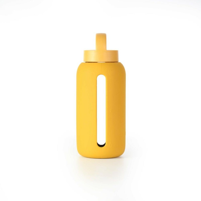 Bink - Szklana butelka do monitorowania dziennego nawodnienia Day Bottle 800ml - Mustard