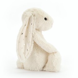 Jellycat - Przytulanka Bashful Królik z uszami w gwiazdki 18cm - Kremowy