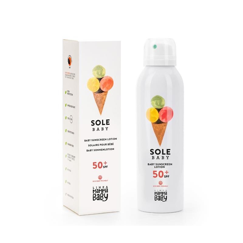 Linea MammaBaby - Krem do opalania z filtrem SPF 50+ Eco Reef Baby, dla niemowląt, dzieci i dorosłych, 150ml