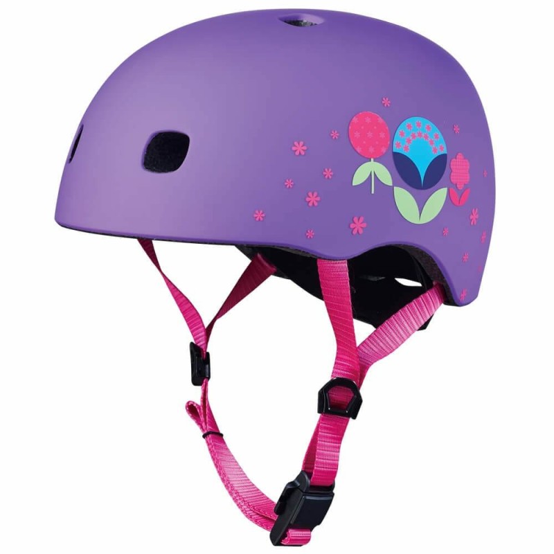 Micro - Kask M - Fioletowy w kwiatki