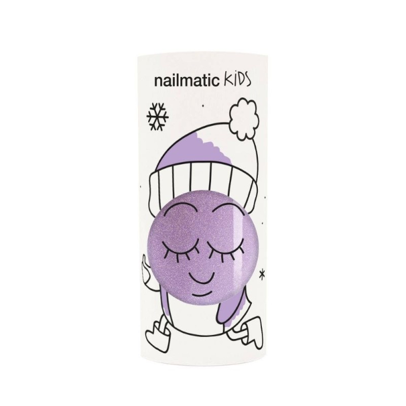 Nailmatic - Lakier do paznokci na bazie wody Piglou - Liliowy z brokatem