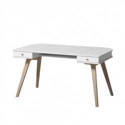 Oliver Furniture - Drewniane biurko dziecięce Wood, wys. 66 cm - white/oak