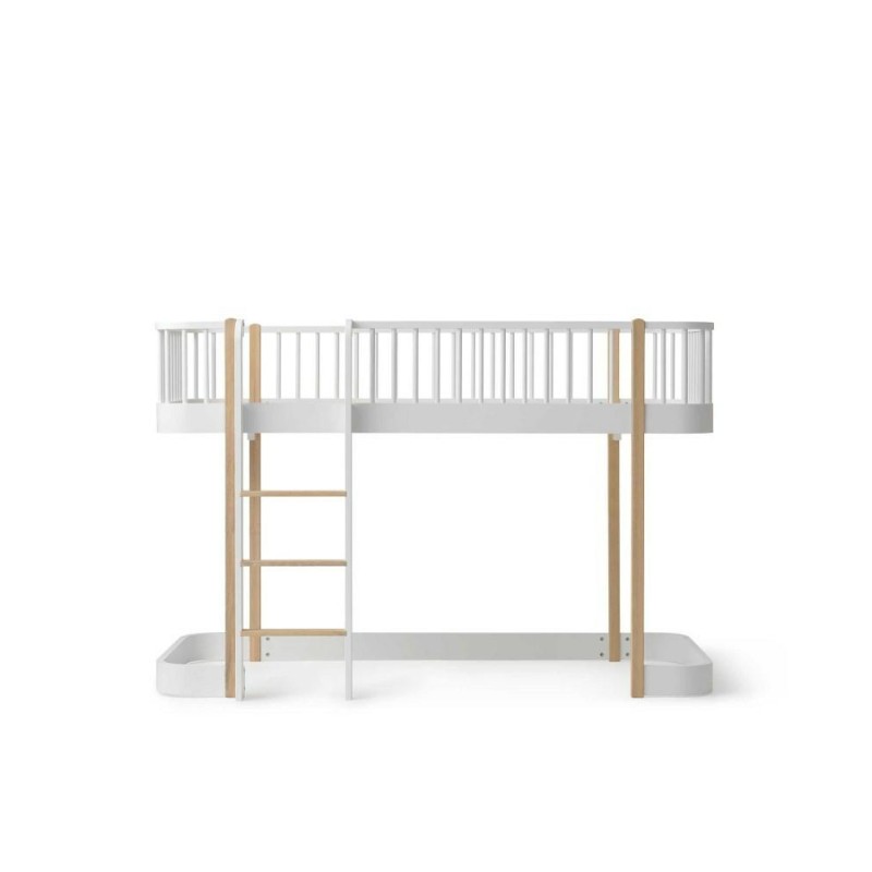 Oliver Furniture - Drewniane łóżko na antresoli Original low loft bed - White/oak