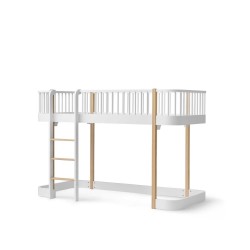 Oliver Furniture - Drewniane łóżko na antresoli Original low loft bed - White/oak