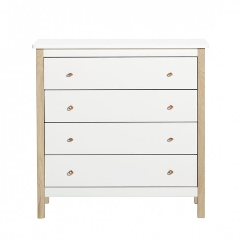 Oliver Furniture - Komoda 4 szuflady - white/oak