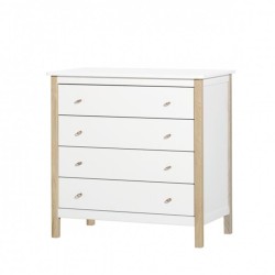 Oliver Furniture - Komoda 4 szuflady - white/oak