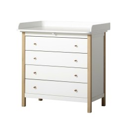 Oliver Furniture - Komoda 4 szuflady z przewijakiem - white/oak