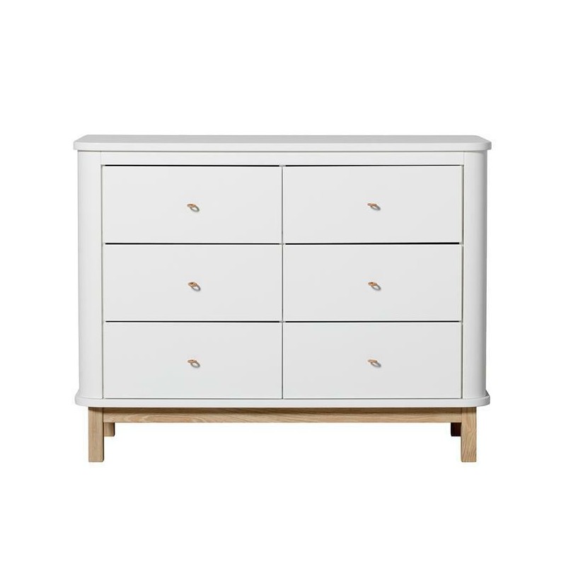 Oliver Furniture - Komoda 6 szuflad - white/oak