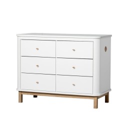 Oliver Furniture - Komoda 6 szuflad - white/oak