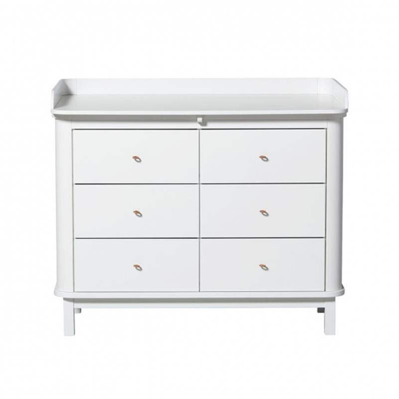 Oliver Furniture - Komoda 6 szuflad z dużym przewijakiem - white