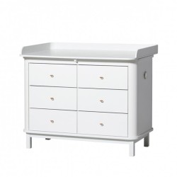 Oliver Furniture - Komoda 6 szuflad z dużym przewijakiem - white