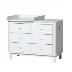 Oliver Furniture - Komoda 6 szuflad z małym przewijakiem - white