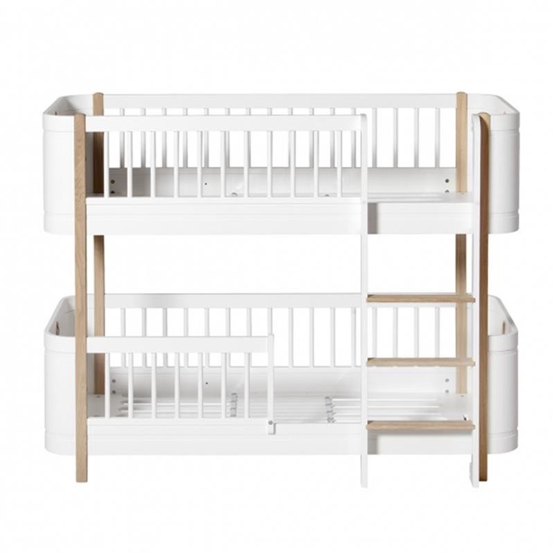 Oliver Furniture - Łóżko Mini+ low bunk - white/oak