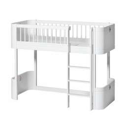 Oliver Furniture - Łóżko Mini+ low loft - white