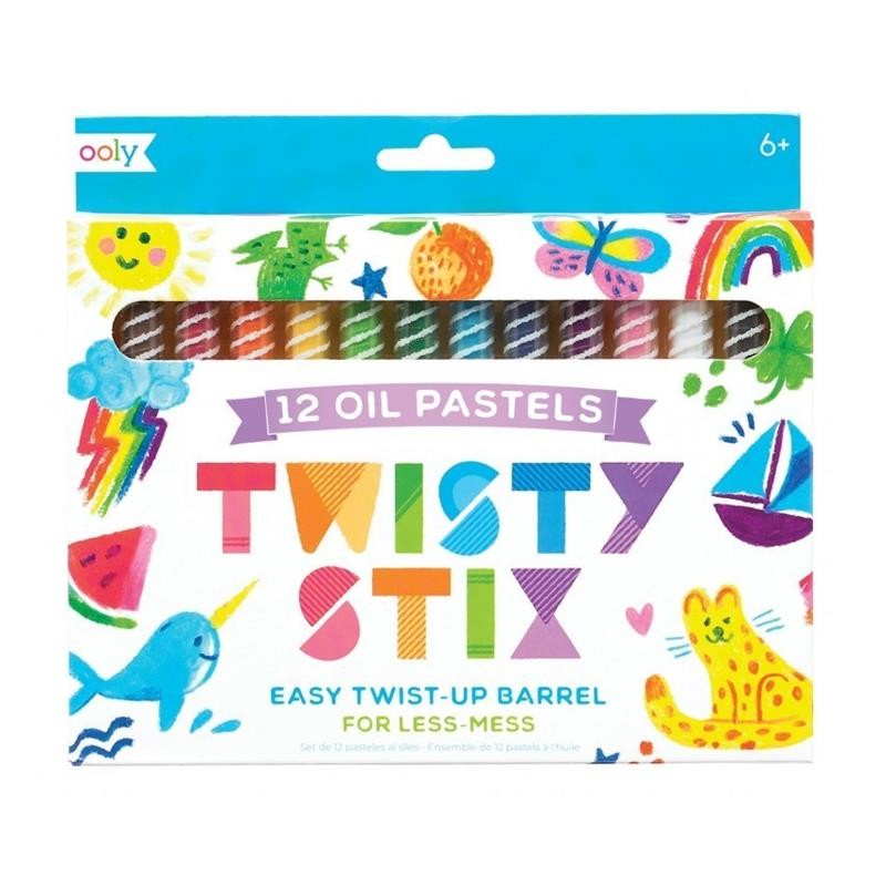 Ooly - Pastele/Wykręcane kredki olejne, Twisty Stix - 12szt.