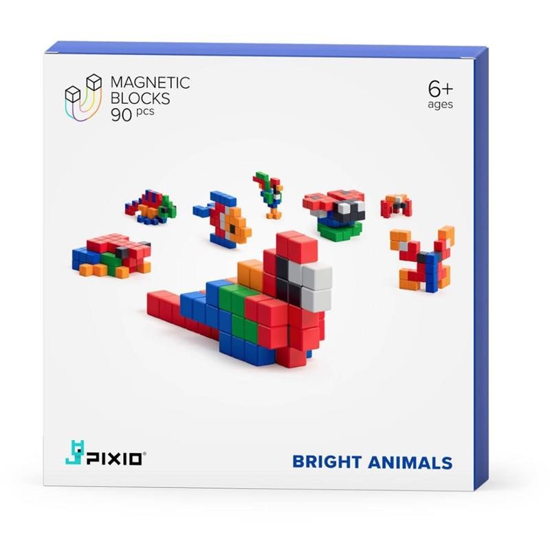 Pixio - Klocki magnetyczne Bright Animals 90