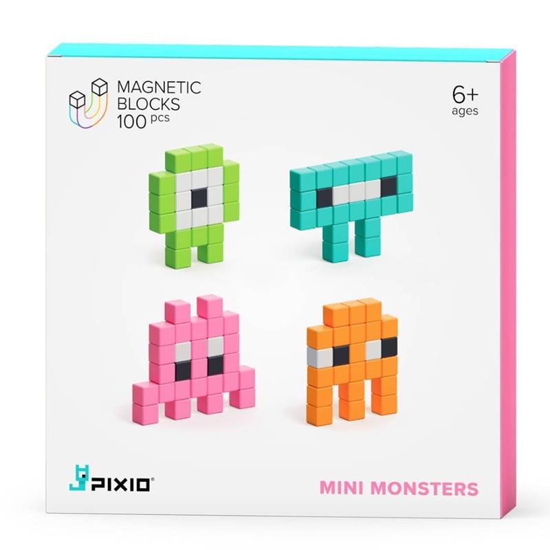 Pixio - Klocki magnetyczne Mini Monsters 100