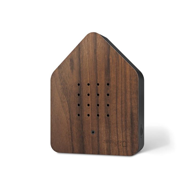 Relaxound - Domek z odgłosami ptaków Zwitscherbox Wood - Walnut/black