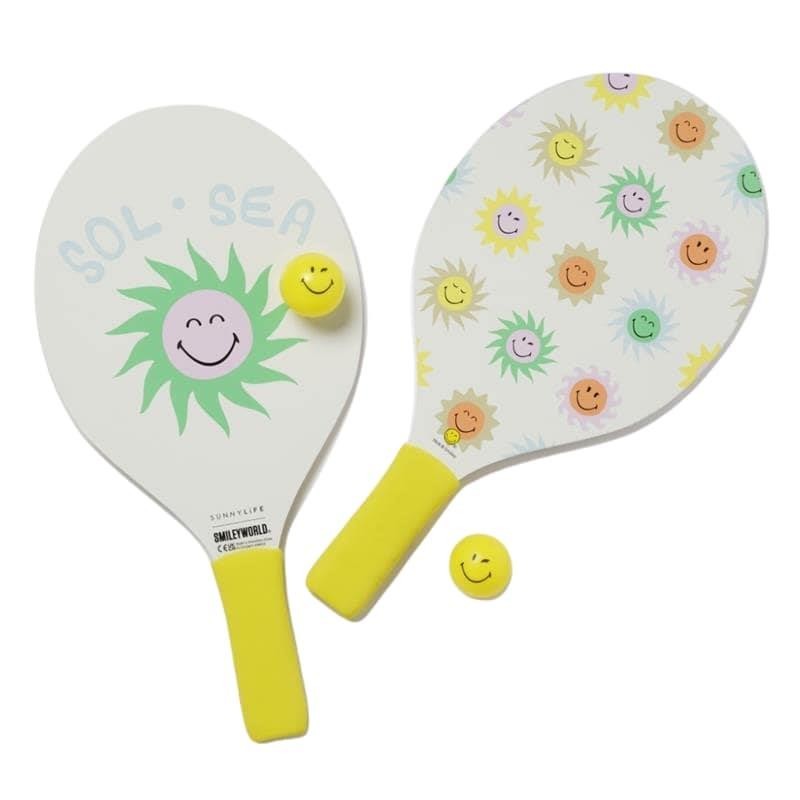 Sunnylife - Rakietki do tenisa plażowego Beach Bats - SMILEY, World Sol Sea