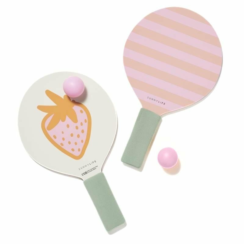 Sunnylife - Rakietki do tenisa plażowego dla dzieci Kids Beach Bats - Sea Seeker, Strawberry