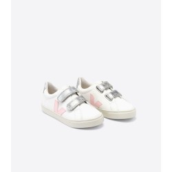 Veja - Sneakersy Esplar Chromefree Leath er - Extra-White Petale Silver