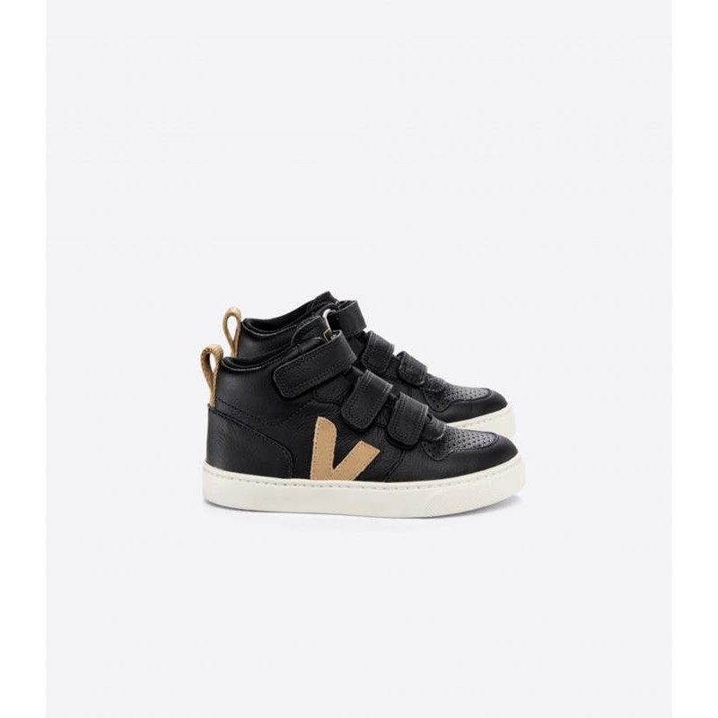 Veja - Sneakersy V-10 Mid Chromefree Leather - Black Dune