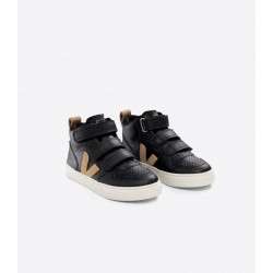 Veja - Sneakersy V-10 Mid Chromefree Leather - Black Dune