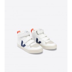 Veja - Sneakersy V-10 Mid CWL - White Cobalt Orange-Fluo