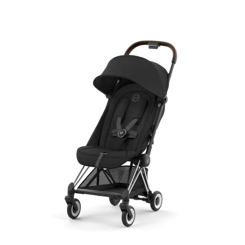 Cybex - Ultrakompaktowy wózek spacerowy Coya (rama chromowana) - Sepia Black