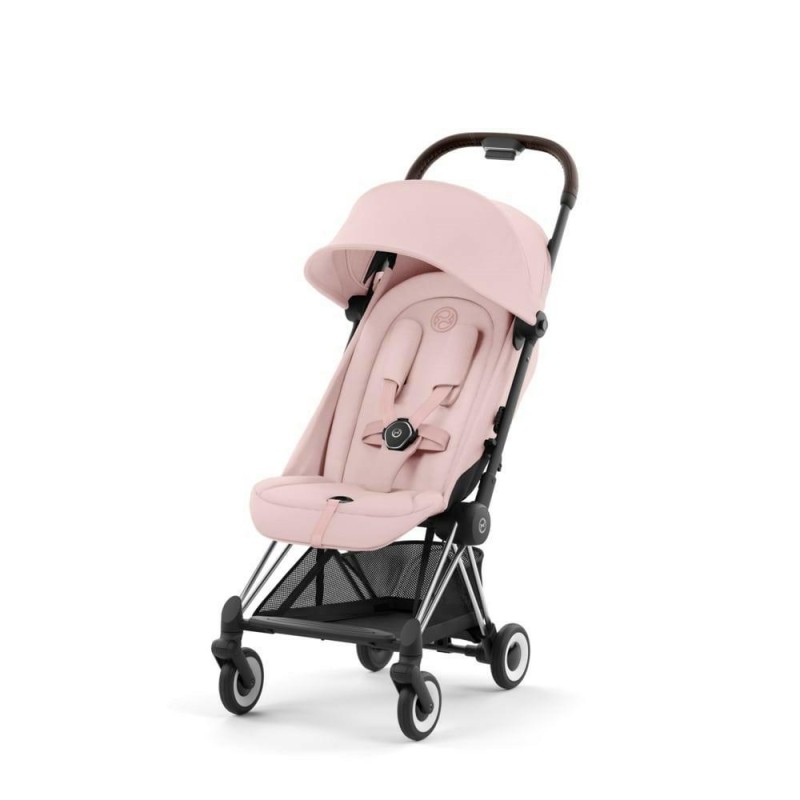 Cybex - Ultrakompaktowy wózek spacerowy Coya (rama chromowana) - Peach Pink