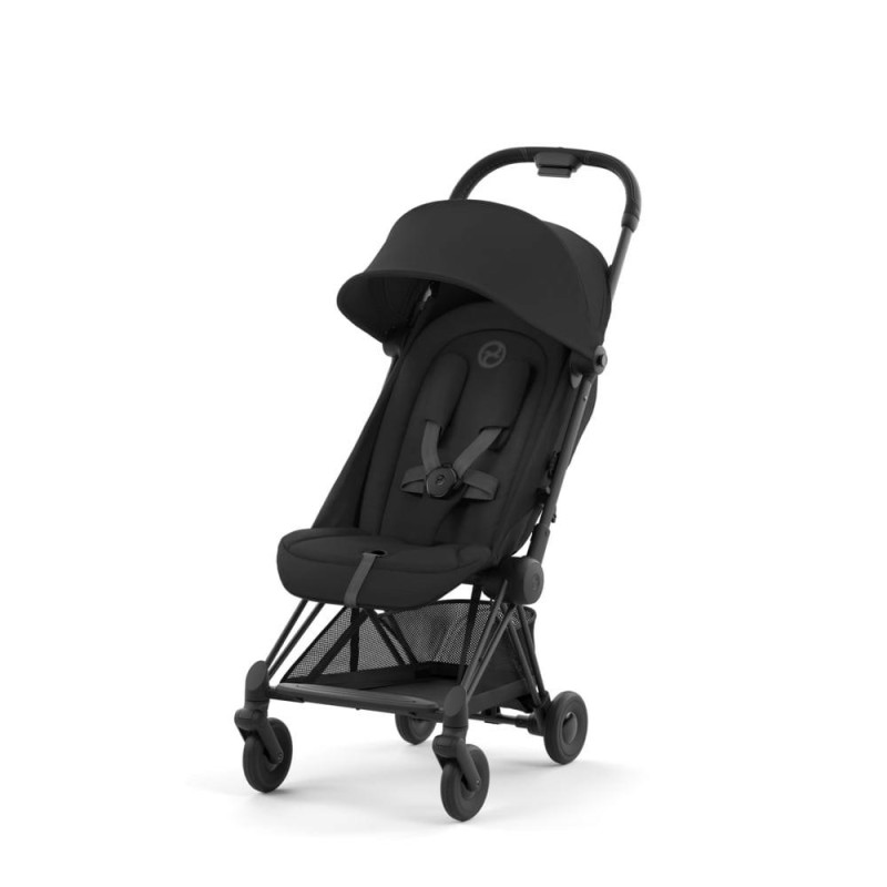 Cybex - Ultrakompaktowy wózek spacerowy Coya (rama w kolorze czarnym, matowym) - Sepia Black