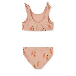 Liewood - Dwuczęściowy kostium kąpielowy Bow Printed Bikini Set - Papaya/Pale tuscany