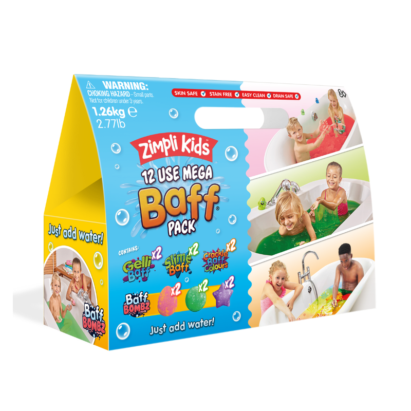 Zimpli Kids - Zestaw kształtów i proszków do kąpieli, Mega Baff Pack, 16szt.