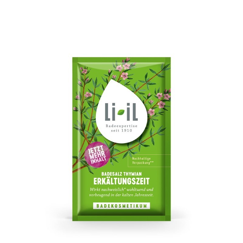 Dresdner Essenz - Naturalna sól do kąpieli Li-iL, prozdrowotna kąpiel z tymiankiem (80g) - Zimny czas