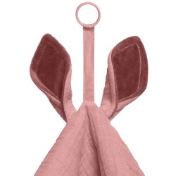 BIBS - Pieluszka przytulanka z zawieszką na smoczek Kangaroo - dusty pink.