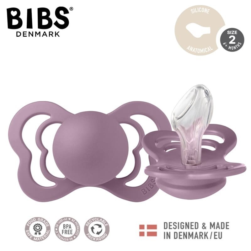 BIBS - Anatomiczny smoczek silikonowy Couture (6-18m) - mauve