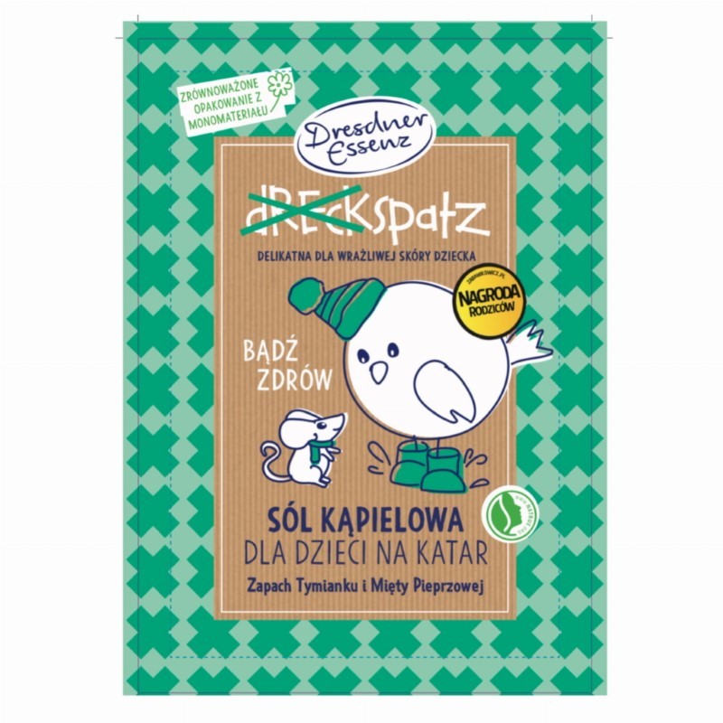 Dresdner Essenz - Naturalna sól do kąpieli dla dzieci, prozdrowotna kąpiel z tymiankiem (50g) - Bądź zdrów! (PL)