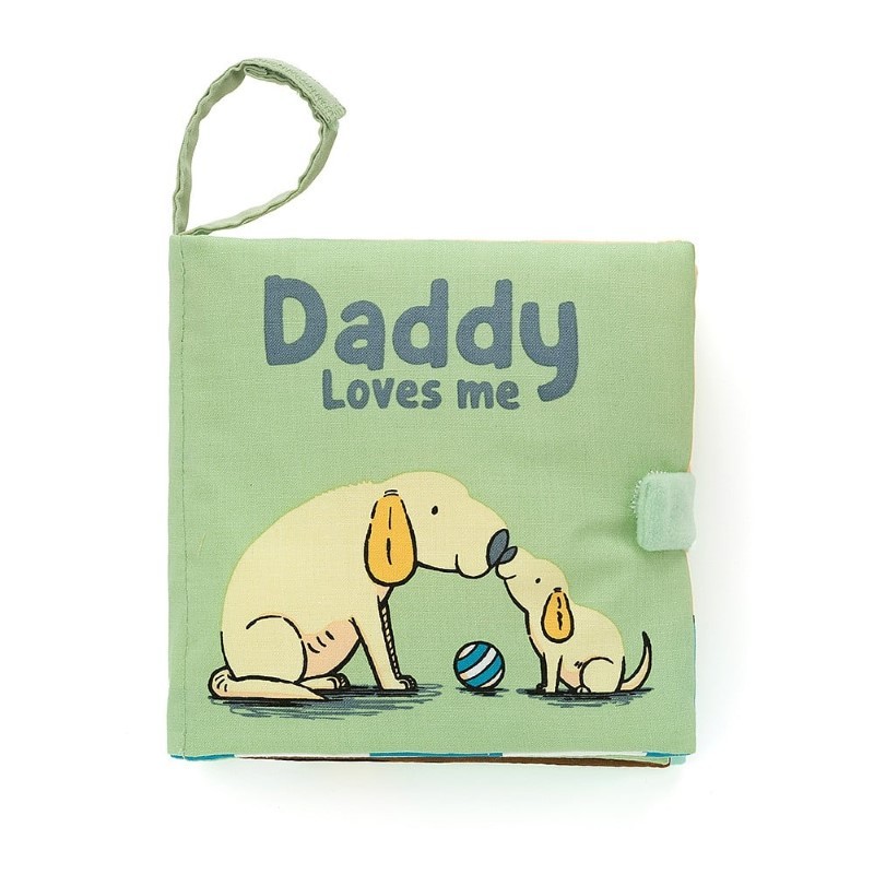 Jellycat - Miękka książeczka sensoryczna dla dzieci Piesek „Daddy Loves Me”