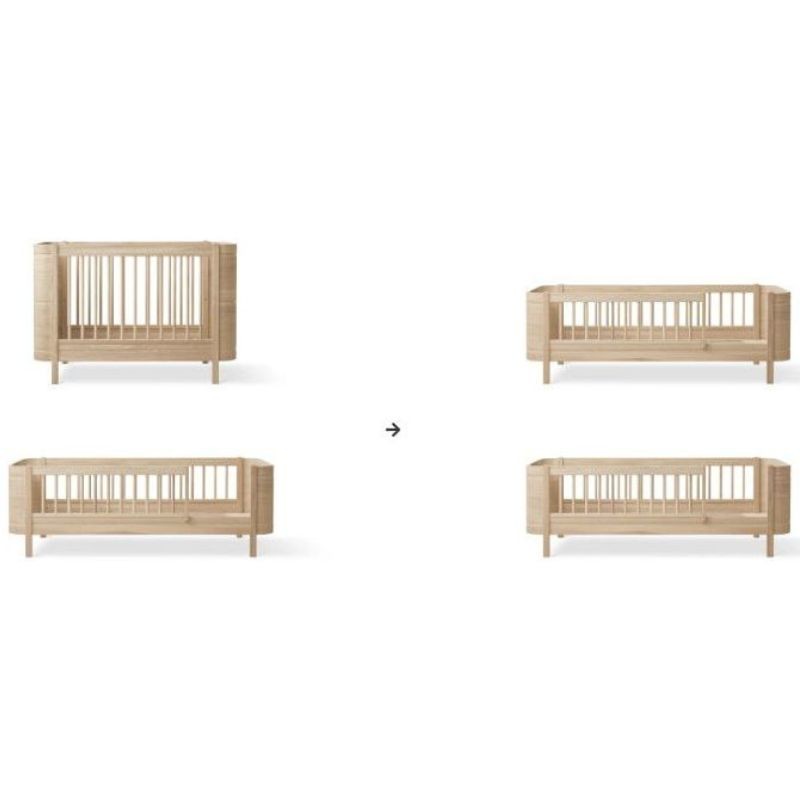 Oliver Furniture - Zestaw do konwersji Mini+ cot bed incl. junior kit & sibling kit to 2 junior beds, oak