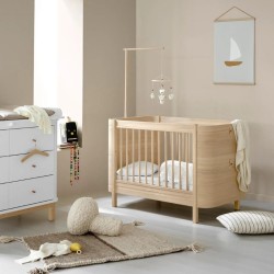 Oliver Furniture - Łóżeczko Wood Mini+ z łóżkiem Junior Kit, 74x126/166cm, oak