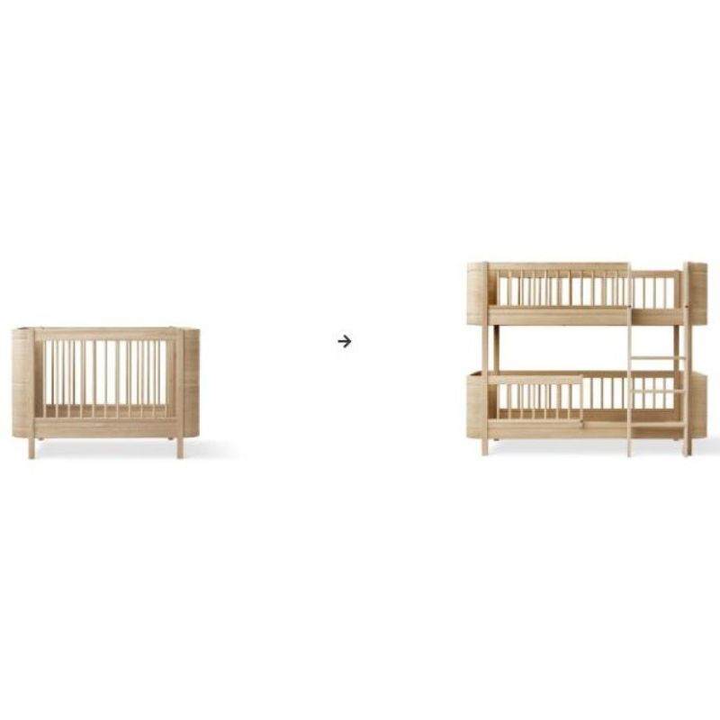 Oliver Furniture - Zestaw do konwersji Mini+ cot bed incl. junior kit to low bunk bed, oak