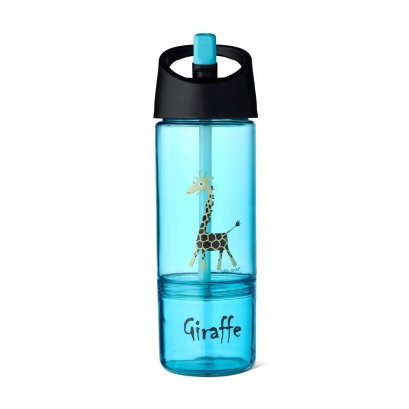 Carl Oscar - Kids Bottle Bidon z Pojemnikiem na Przekąski 2w1 Turquoise Giraffe