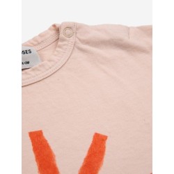 Bobo Choses - Bawełniany t-shirt z nadrukiem Baby Sun - light pink