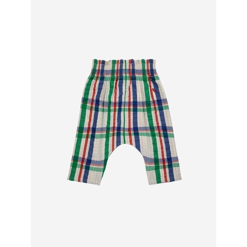 Bobo Choses - Bawełniane spodnie haremki Baby Madras Checks - multicolor