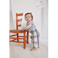 Bobo Choses - Bawełniane spodnie haremki Baby Madras Checks - multicolor