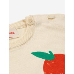 Bobo Choses - Dzianinowy t-shirt z nadrukiem Baby Tomato - offwhite