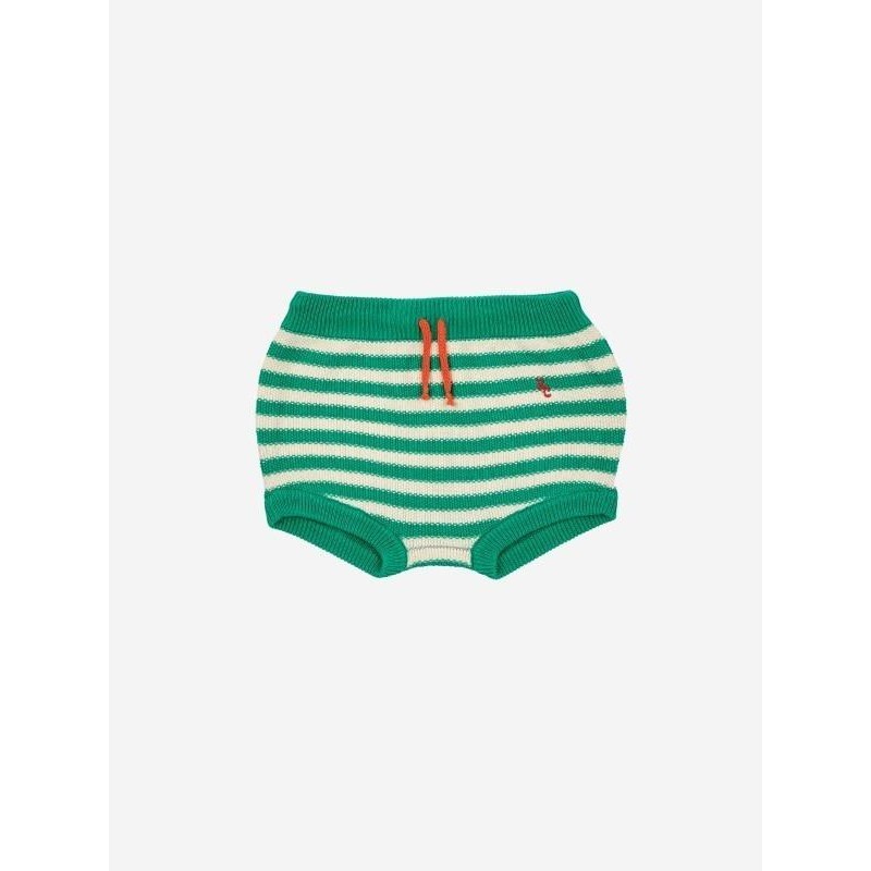 Bobo Choses - Krótkie spodenki dzianinowe Baby Stripes - green