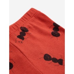 Bobo Choses - Bawełniane legginsy z nadrukiem Baby Ant all over - burgundy red