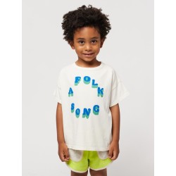 Bobo Choses - Bawełniany t-shirt z nadrukiem Kids A Folk Song - offwhite