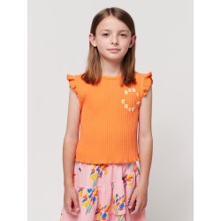 Bobo Choses - Bawełniany top w prążki Kids Circle - orange